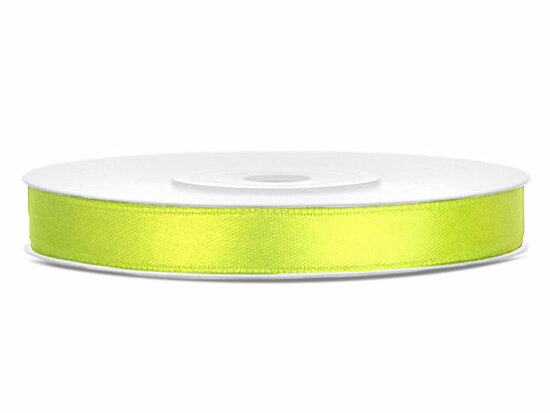 Satijn lint 6 mm neon groen