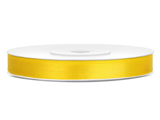 Satijn lint 6 mm breed geel
