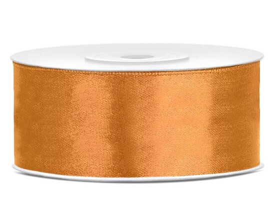 Dubbelzijdig satijn lint 25 mm oud goud