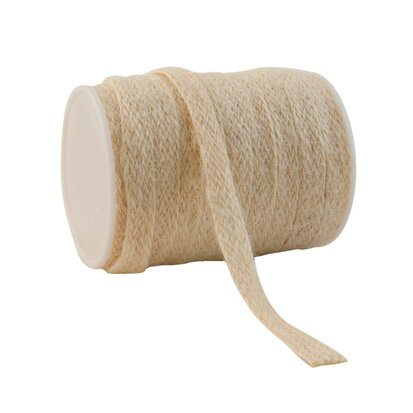 Jute lint creme gevlochten 12 mm breed 20 meter rol