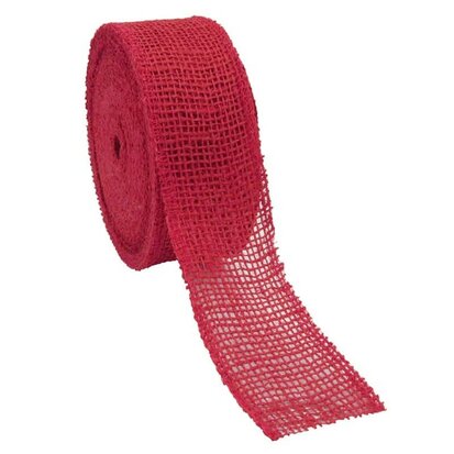 Jute lint fuchsia 5 cm breed 20 meter rol extra kwaliteit