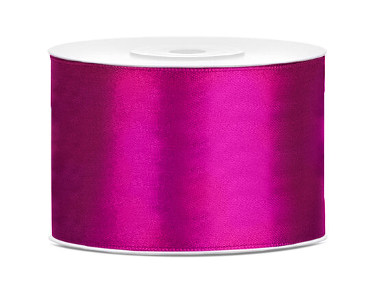 Satijn lint 50 mm donker fuchsia