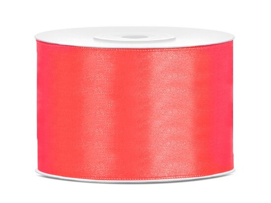 Satijn lint 50 mm neon fuchsia