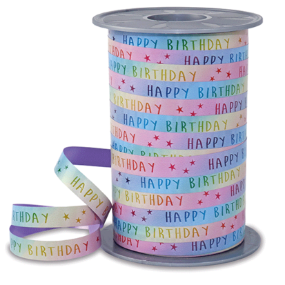 Krullint multi colour happy birthday 10 meter