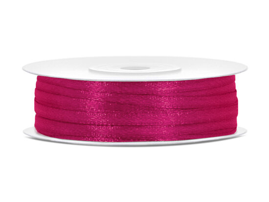 Satijn lint 3 mm fuchsia 91 meter rol