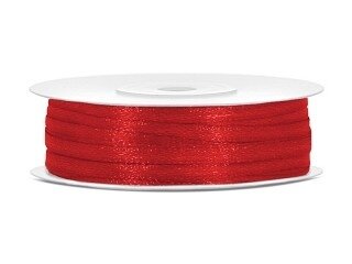 Satijn lint 3 mm rood 91 meter rol