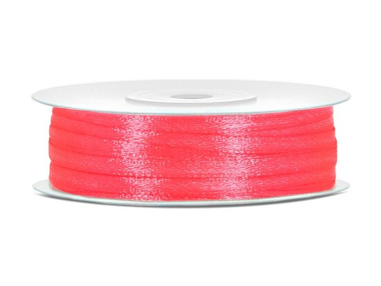 10 meter Satijn lint 3 mm neon fuchsia 