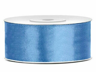 6 meter Satijn lint 25 mm vintage blauw