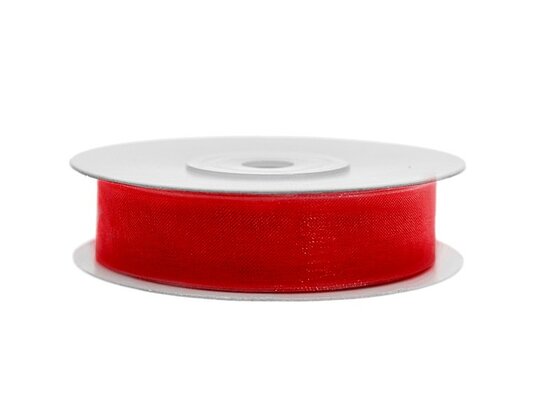 Organza lint 6 mm rood