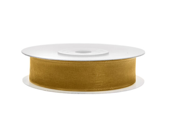 Organza lint 6 mm goud