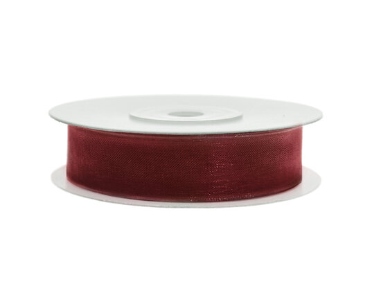 Organza lint 6 mm bordeaux rood