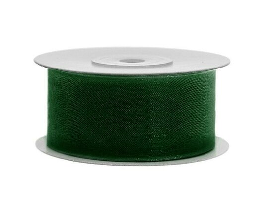 Organza lint 38 mm donker groen 32 meter rol