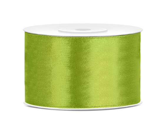 Satijn lint 38 mm breed lime groen 6 meter