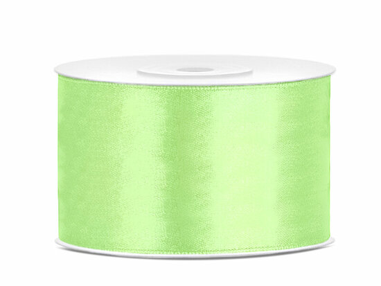 Satijn lint 38 mm breed pastelgroen 6 meter