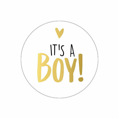 Stickers it's a boy goud 10 stuks