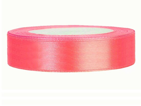 Satijn lint 1 cm neon roze