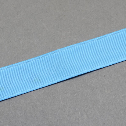 Grosgrain lint licht blauw met print baby boy met speentje en flesje 15 mm