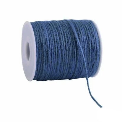 Jute touw blauw 2 mm dikte 100 meter