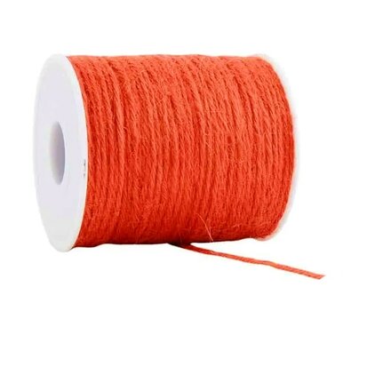 Jute touw oranje 2 mm dikte 100 meter