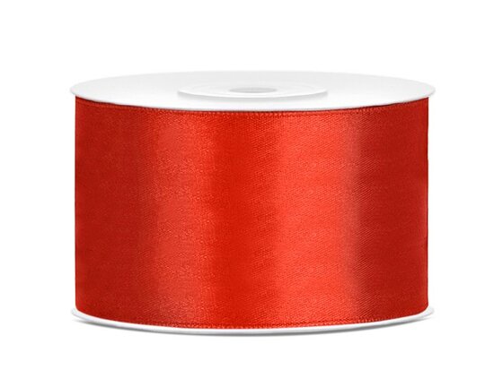 Satijn lint 38 mm tomaten rood