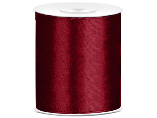 4 meter satijn lint 100 mm bordeaux rood