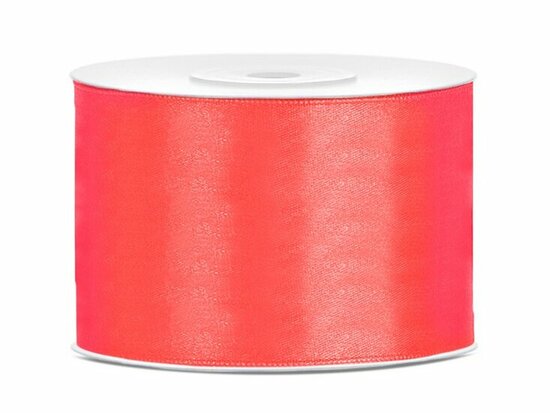 Satijn lint 50 mm neon fuchsia 6 meter 