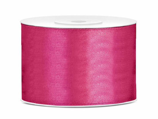 Satijn lint 50 mm fuchsia 6 meter 