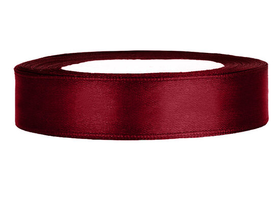 Satijn lint 1 cm Bordeaux rood