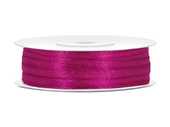 6 meter Satijn lint 3 mm donker fuchsia