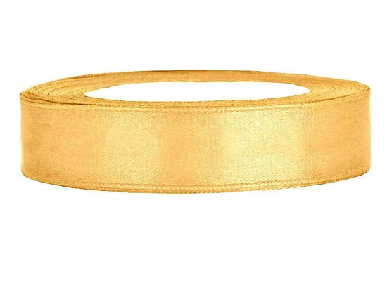 Satijn lint 15 mm breed goud 100 meter rol