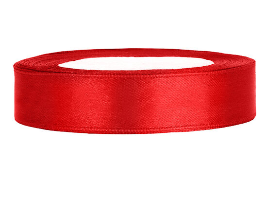 Satijn lint 1 cm breed rood 100 meter rol