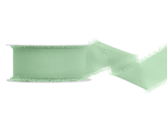 Chiffon lint 4 cm breed saliegroen