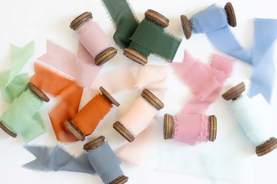 Chiffon lint 4 cm breed saliegroen