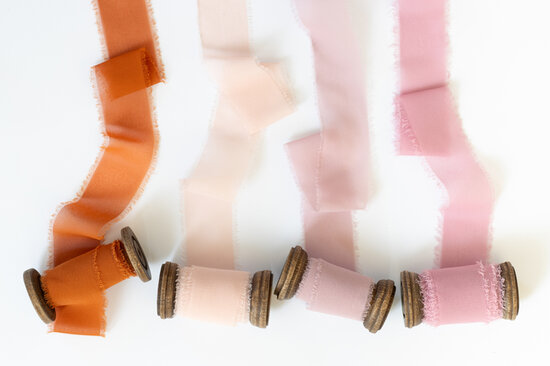 Chiffon lint 4 cm breed roze