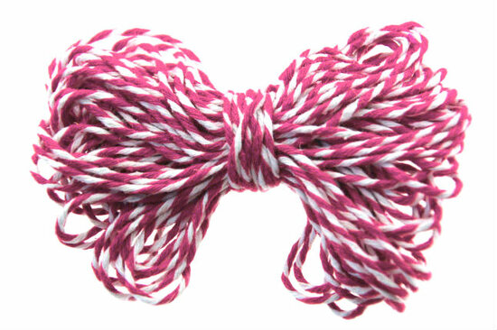 Bakkerstouw fuchsia wit 4 meter