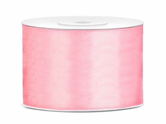 Satijn lint 50 mm roze 6 meter