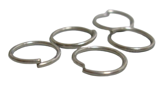 Metalen ringetjes (jumpring) 8 mm, 0.7 mm dikte prijs per 10 ringetjes.