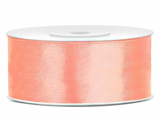 2 meter Satijn lint 25 mm zalmroze