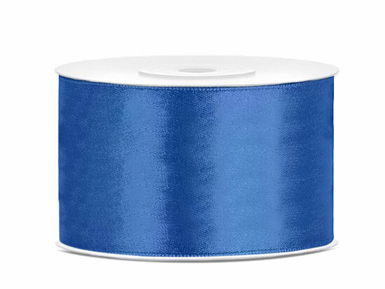 Satijn lint 38 mm breed blauw 2 meter
