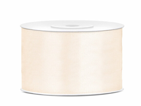 Satijn lint 38 mm breed donker ivoor 2 meter