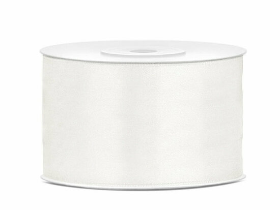Satijn lint 38 mm breed ivoor 2 meter