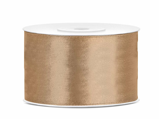 Satijn lint 38 mm breed lichtbruin 2 meter