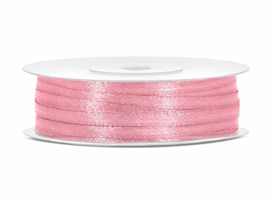 8 meter Satijn lint 3 mm roze