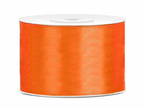 Satijn lint 50 mm oranje 2 meter