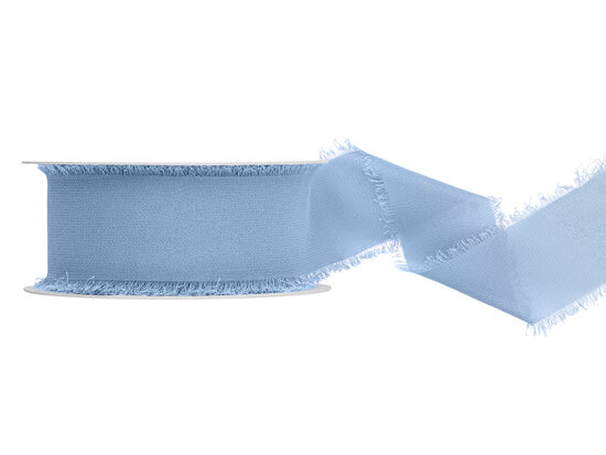 Chiffon lint 4 cm breed vintage blauw