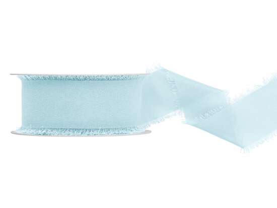 Chiffon lint 4 cm breed licht blauw