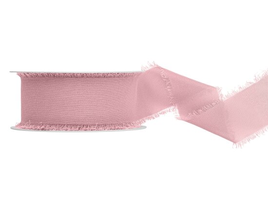 Chiffon lint 4 cm breed oudroze
