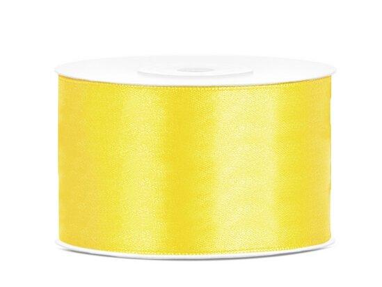 Satijn lint 38 mm geel