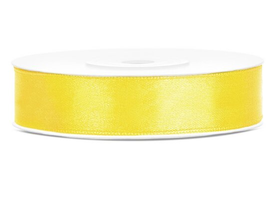 Satijn lint 12 mm geel