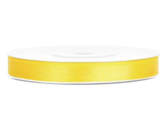 Satijn lint 6 mm Geel